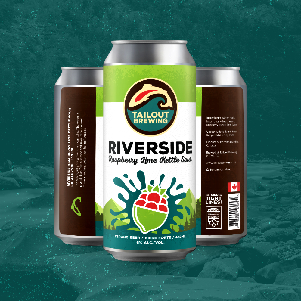 Tailout Brewing Riverside Raspberry Lime Label Design